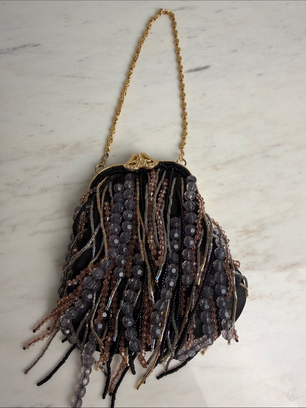 Fairycore Whimsical Mini Beaded Fringe Evening Bag-Vintage - Picture 2 of 11
